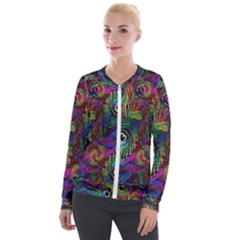 Peacockmania Velvet Zip Up Jacket by MrsTheDON