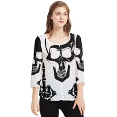 Bad 2 The Bone Chiffon Quarter Sleeve Blouse by MrsTheDON