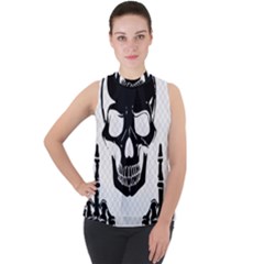 Bad 2 The Bone Mock Neck Chiffon Sleeveless Top by MrsTheDON