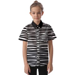 Zebra Stripes, Black And White Asymmetric Lines, Wildlife Pattern Kids  Short Sleeve Shirt by Casemiro