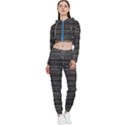 Wooden Linear Geometric Design Cropped Zip Up Lounge Set View1