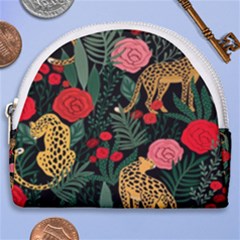 Leopardrose Horseshoe Style Canvas Pouch by PollyParadise