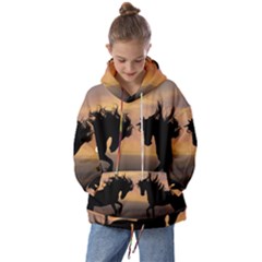 Evening Horses Kids  Oversized Hoodie by LW323