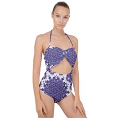 Simple Country Scallop Top Cut Out Swimsuit by LW323