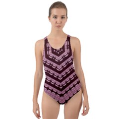 Burgundy Cut-out Back One Piece Swimsuit by LW323