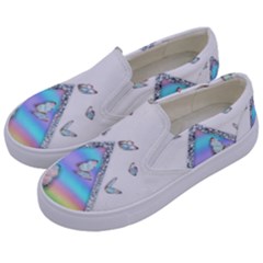 Minimal Holographic Butterflies Kids  Canvas Slip Ons by gloriasanchez