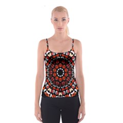 Kaleid Geometric Metal Color Spaghetti Strap Top by byali