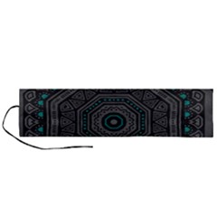 Mandala Vert Noir Pattern Roll Up Canvas Pencil Holder (l) by alllovelyideas