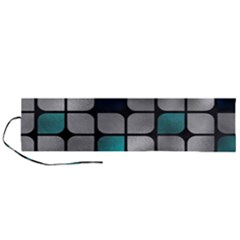 Pattern Abstrat Geometric Blue Grey Roll Up Canvas Pencil Holder (l) by alllovelyideas