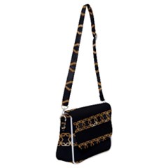 Pattern Geometric Gold Black Shoulder Bag With Back Zipper by alllovelyideas