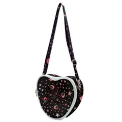 Pattern Lune Étoile Profondeur Heart Shoulder Bag by alllovelyideas