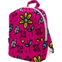 Flowers-flashy Zip Up Backpack View1