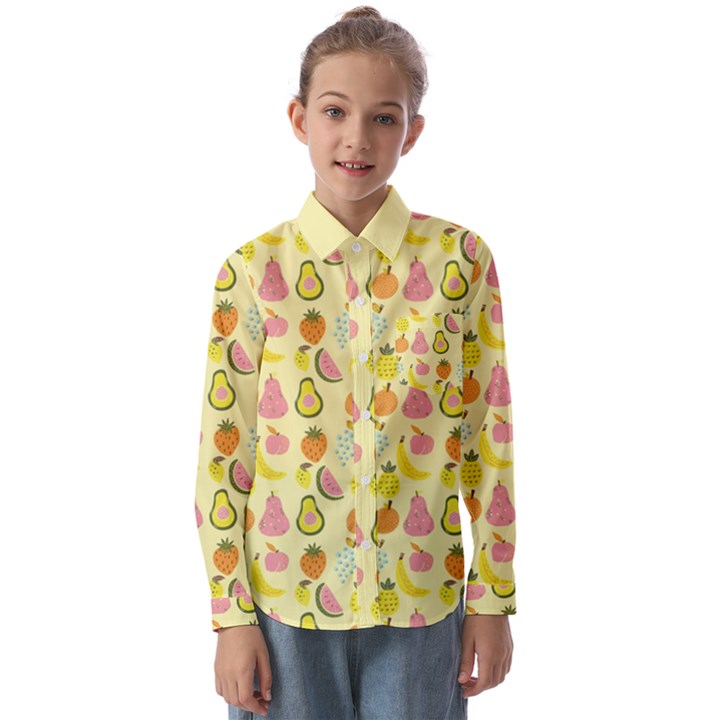 Tropical Fruits Pattern  Kids  Long Sleeve Shirt