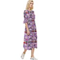 Drawing Collage Purple Double Cuff Midi Dress View3