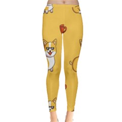 Corgi And Coffee Inside Out Leggings by Bigfootshirtshop