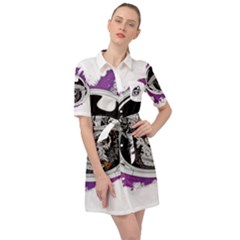 Purple Spacemonkey Belted Shirt Dress by goljakoff