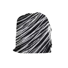 Galaxy Motion Black And White Print Drawstring Pouch (large) by dflcprintsclothing