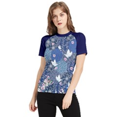 Japan Blue Women s Short Sleeve Rash Guard by flowerland