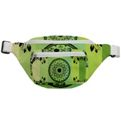 Green Grid Cute Flower Mandala Fanny Pack by Magicworlddreamarts1