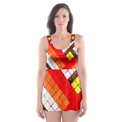 Pop Art Mosaic Skater Dress Swimsuit by essentialimage365