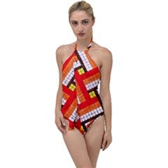 Pop Art Mosaic Go With The Flow One Piece Swimsuit by essentialimage365