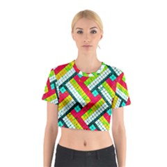 Pop Art Mosaic Cotton Crop Top by essentialimage365