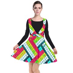 Pop Art Mosaic Plunge Pinafore Dress by essentialimage365