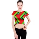 Pop Art Mosaic Crew Neck Crop Top View1