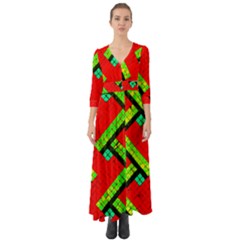 Pop Art Mosaic Button Up Boho Maxi Dress by essentialimage365