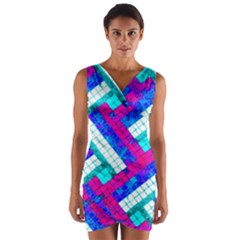 Pop Art Mosaic Wrap Front Bodycon Dress by essentialimage365