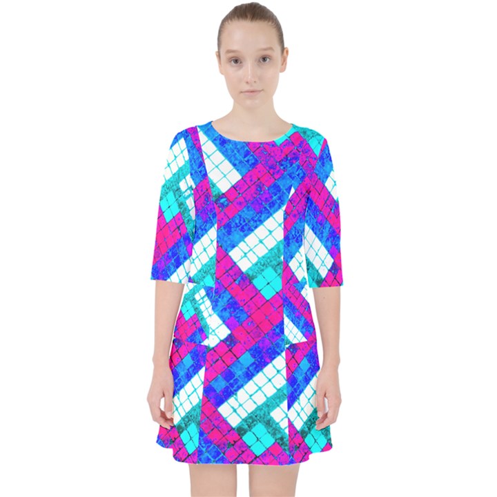 Pop Art Mosaic Pocket Dress