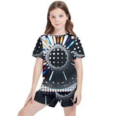 Digital Wheel Kids  Tee And Sports Shorts Set by Sparkle