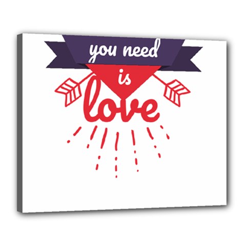 All You Need Is Love Canvas 20  X 16  (stretched) by DinzDas