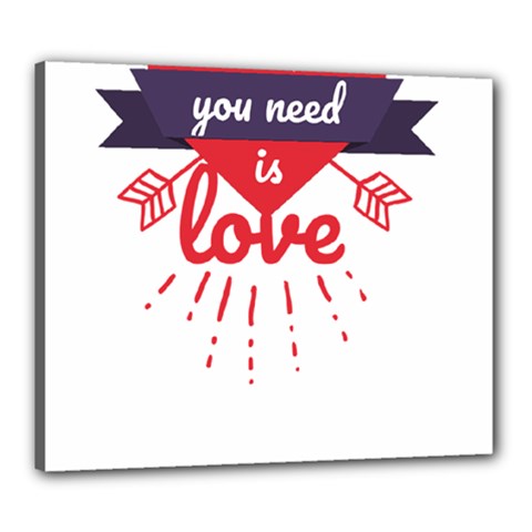 All You Need Is Love Canvas 24  X 20  (stretched) by DinzDas