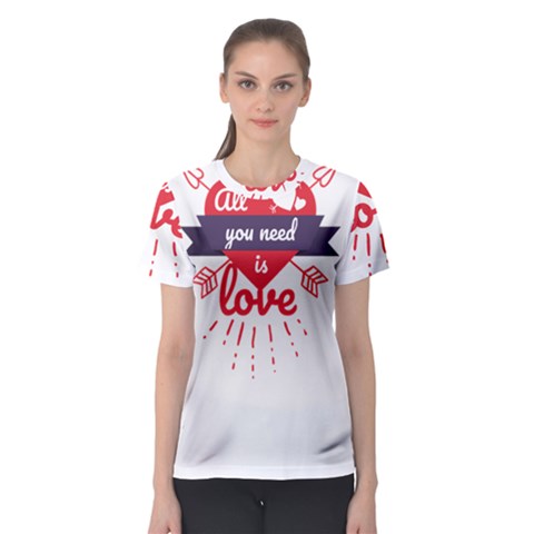 All You Need Is Love Women s Sport Mesh Tee by DinzDas