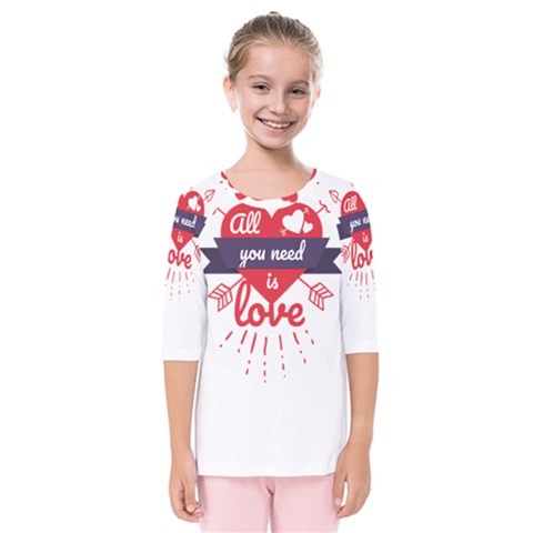 All You Need Is Love Kids  Quarter Sleeve Raglan Tee by DinzDas