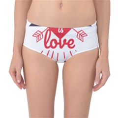 All You Need Is Love Mid-waist Bikini Bottoms by DinzDas