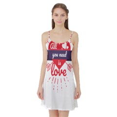 All You Need Is Love Satin Night Slip by DinzDas