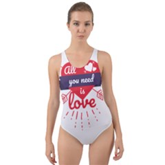 All You Need Is Love Cut-out Back One Piece Swimsuit by DinzDas