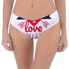 All You Need Is Love Reversible Classic Bikini Bottoms by DinzDas