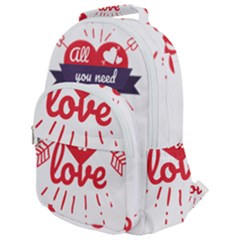 All You Need Is Love Rounded Multi Pocket Backpack by DinzDas