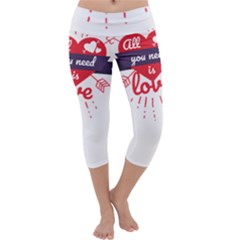 All You Need Is Love Capri Yoga Leggings by DinzDas