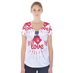 All You Need Is Love Short Sleeve Front Detail Top by DinzDas