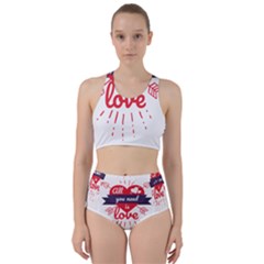 All You Need Is Love Racer Back Bikini Set by DinzDas