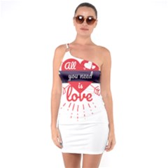 All You Need Is Love One Soulder Bodycon Dress by DinzDas