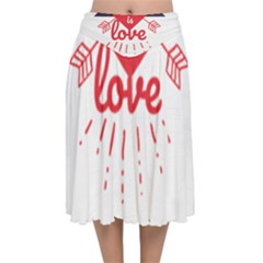 All You Need Is Love Velvet Flared Midi Skirt by DinzDas