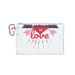 All You Need Is Love Canvas Cosmetic Bag (small) by DinzDas