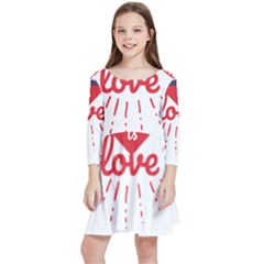 All You Need Is Love Kids  Quarter Sleeve Skater Dress by DinzDas