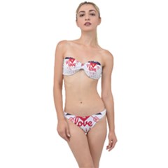 All You Need Is Love Classic Bandeau Bikini Set by DinzDas