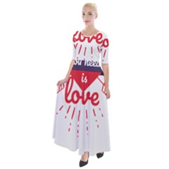 All You Need Is Love Half Sleeves Maxi Dress by DinzDas